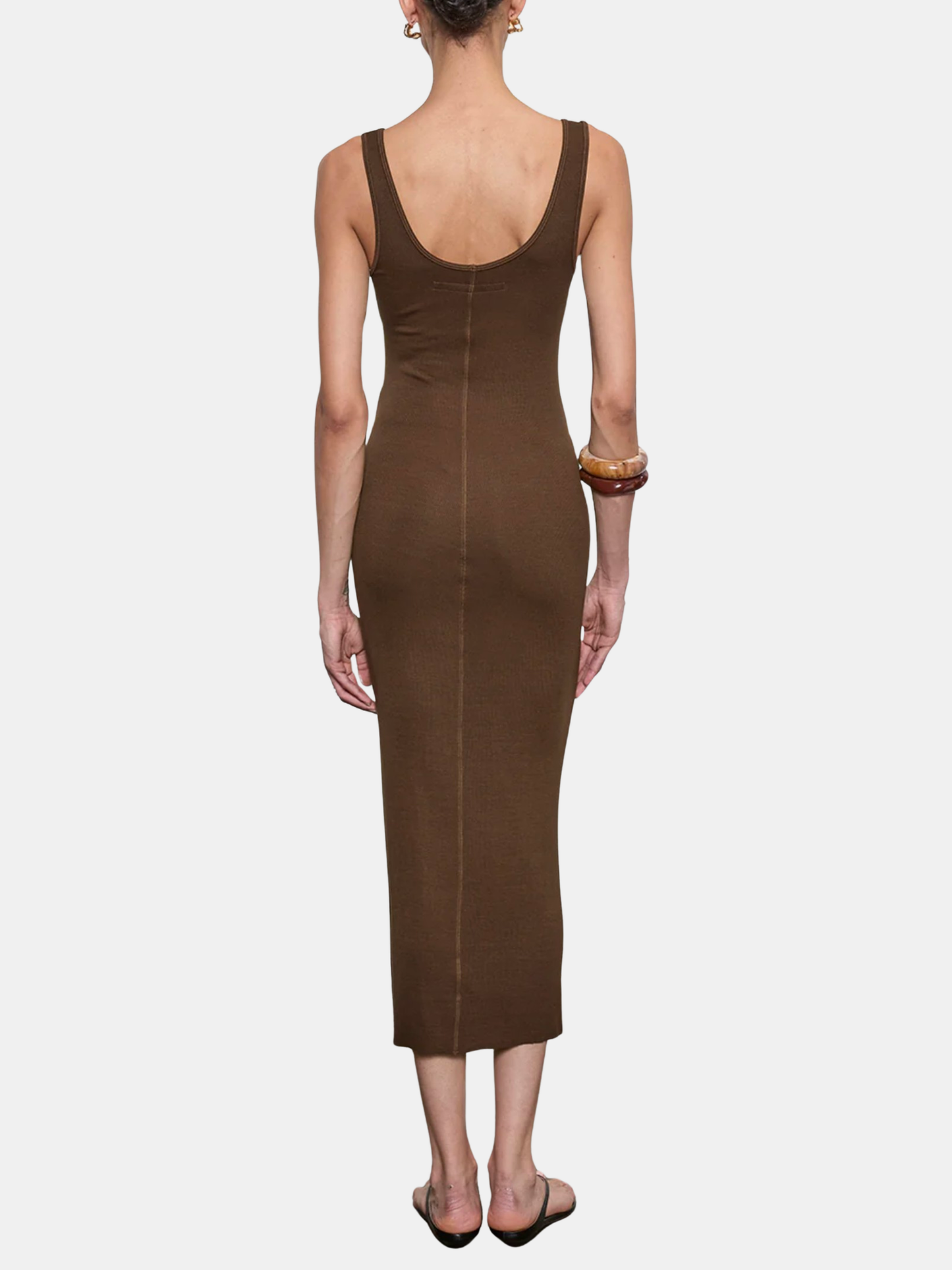 enza costa silk rib tank dress Enza Costa Silk Rib Tank Midi Dress in Quartz