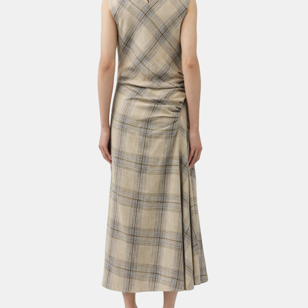 simkhai burke draped midi dress SIMKHAI | Burke Short Sleeve Draped Midi Dress