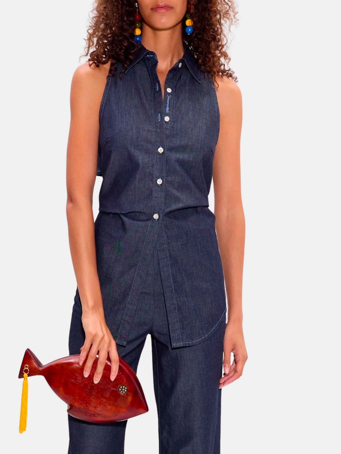 Loch Sleeveless Chambray Button - Morley 