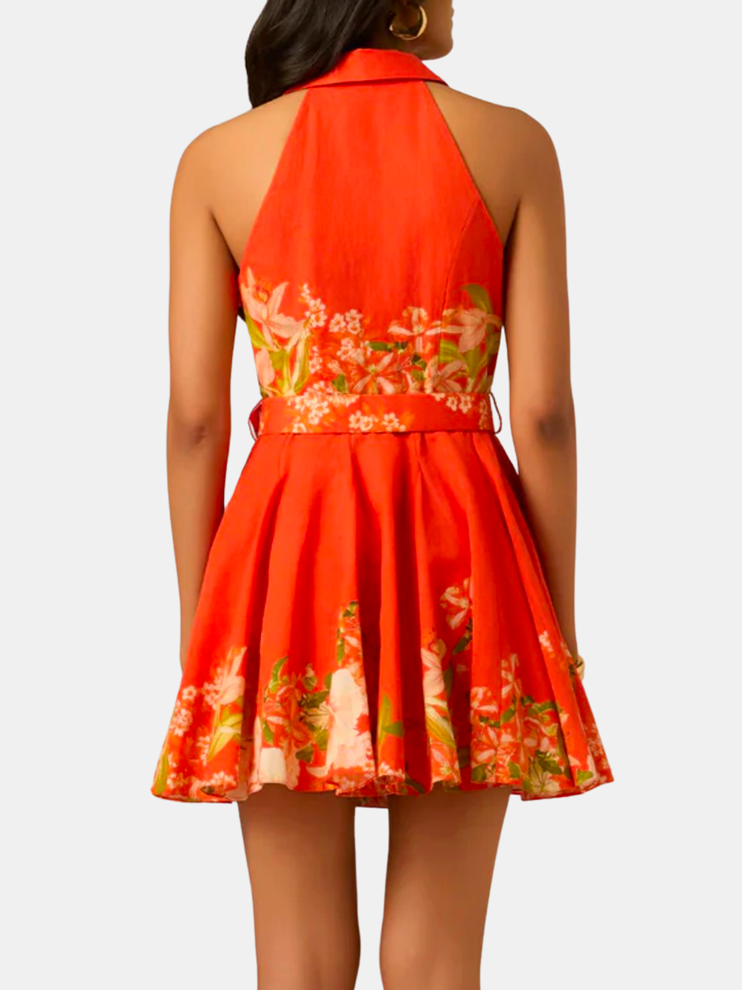 hemant and nandita short dress with buckle belt HEMANT AND NANDITA Short Dress With Buckle Belt in Lemon