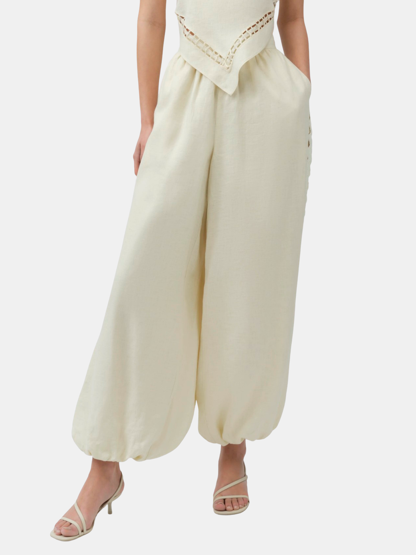 Selah Linen Lace Balloon Pant - Morley 