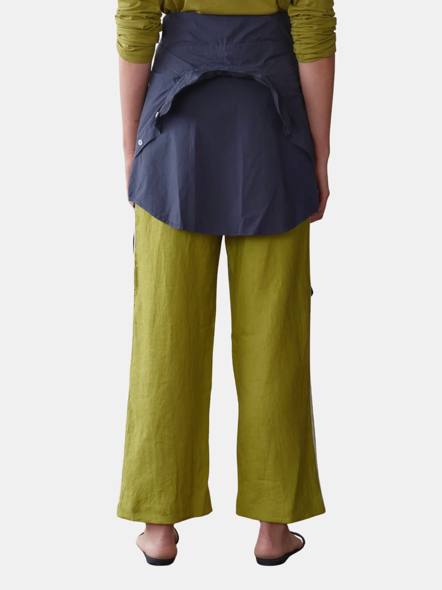 The Linen Crop Racer Stripe Pant - Morley 