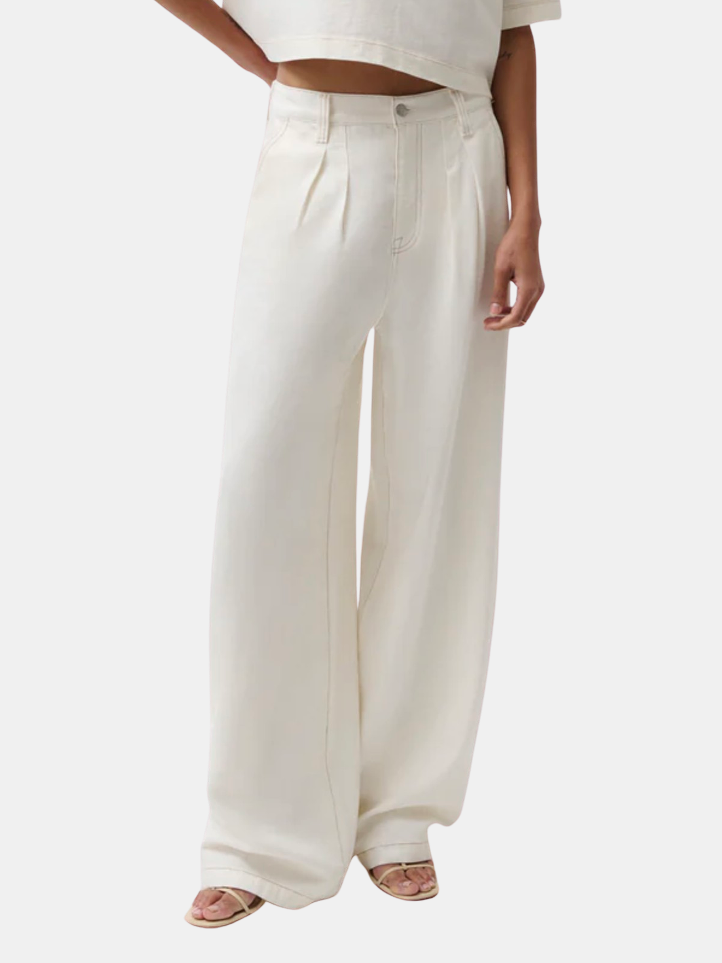 Delphine Pleated Denim Wide Leg - Morley 