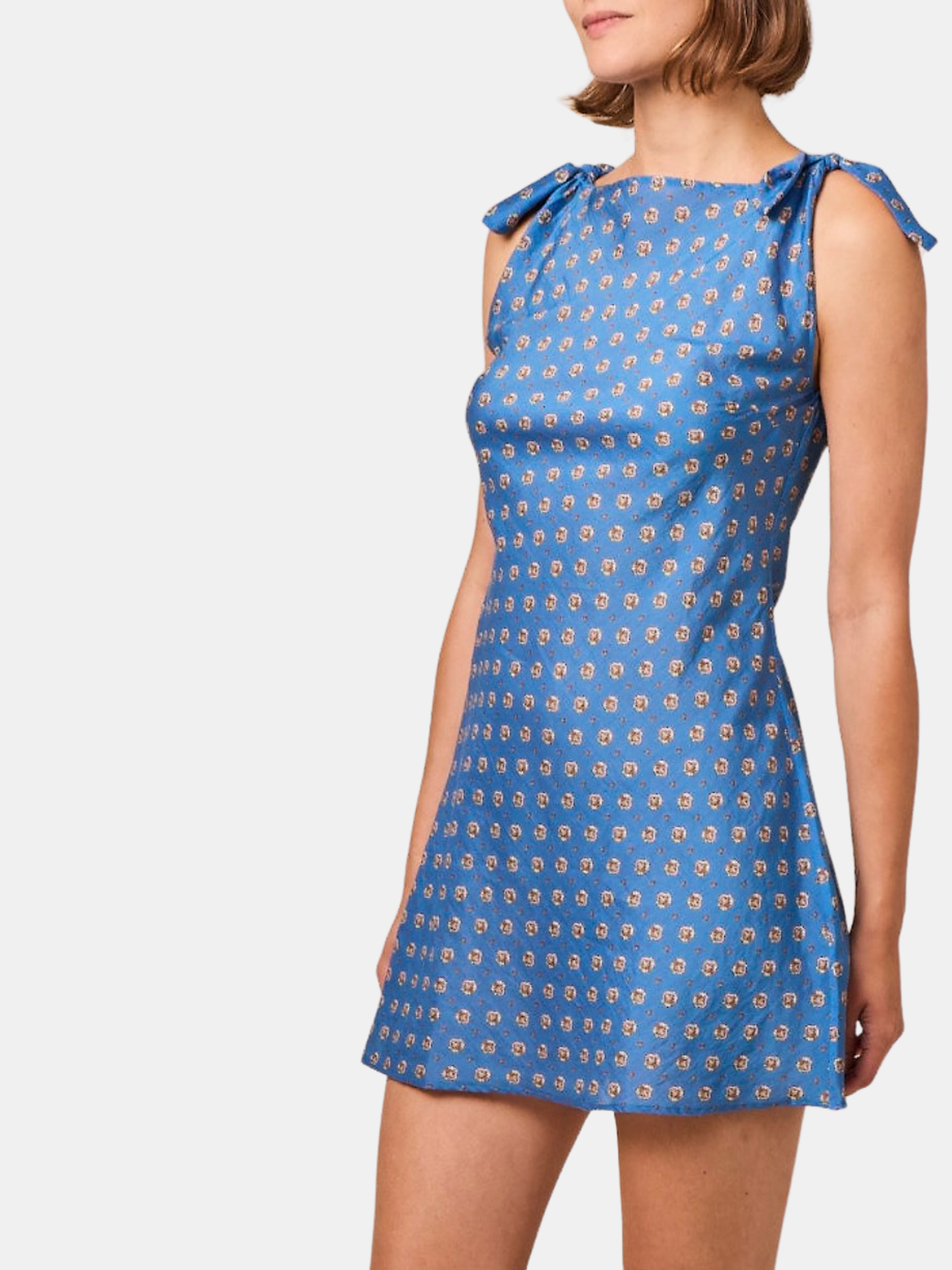 doen blue mini dress Doen Den Cotton Piper Mini Dress in Blue
