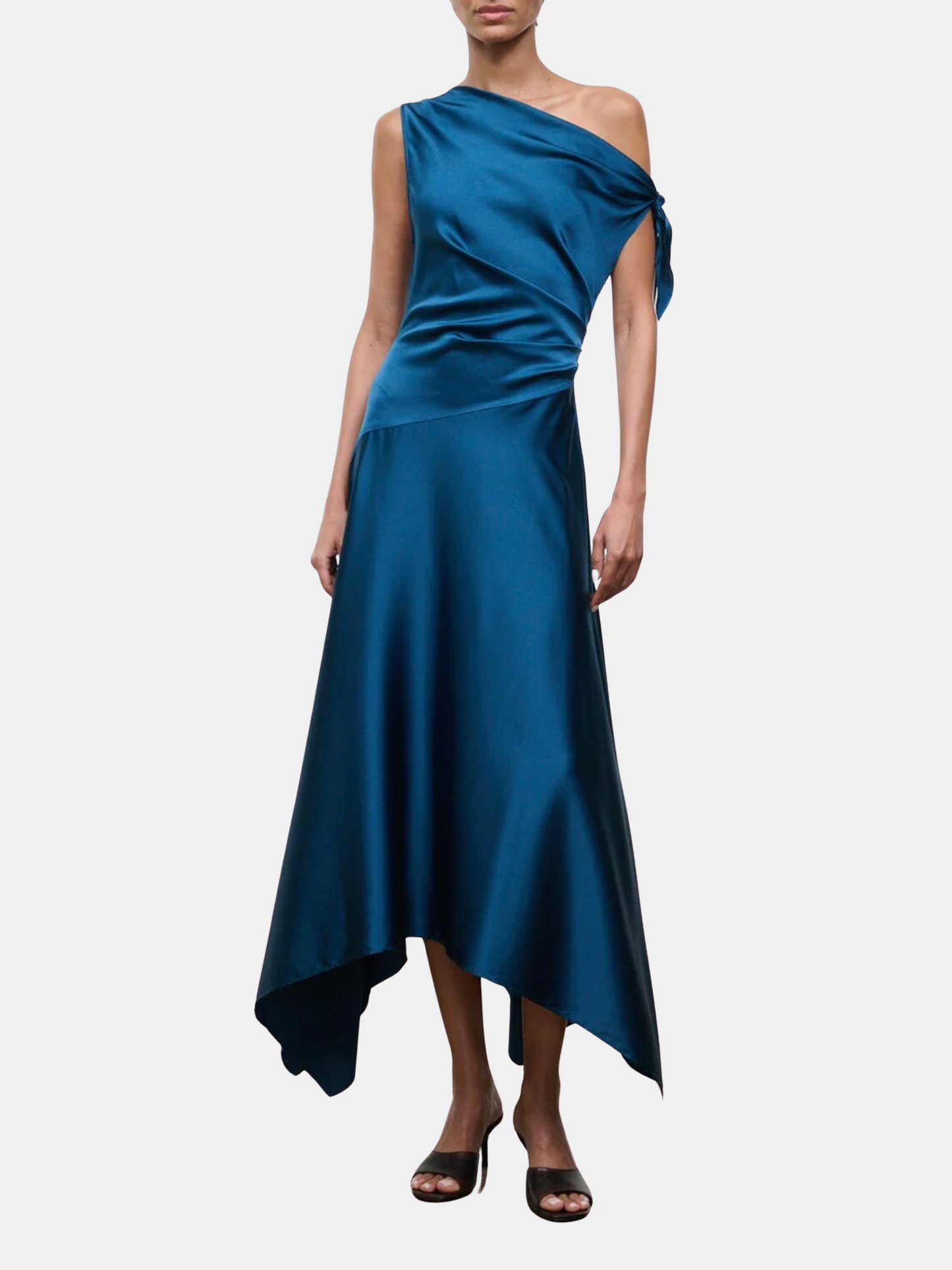 STAUD, Portia Silk Dress in Harbor, Size 6