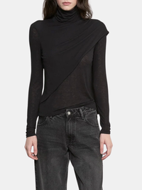 Sheer Cashmere Jersey Bandana Turtleneck
