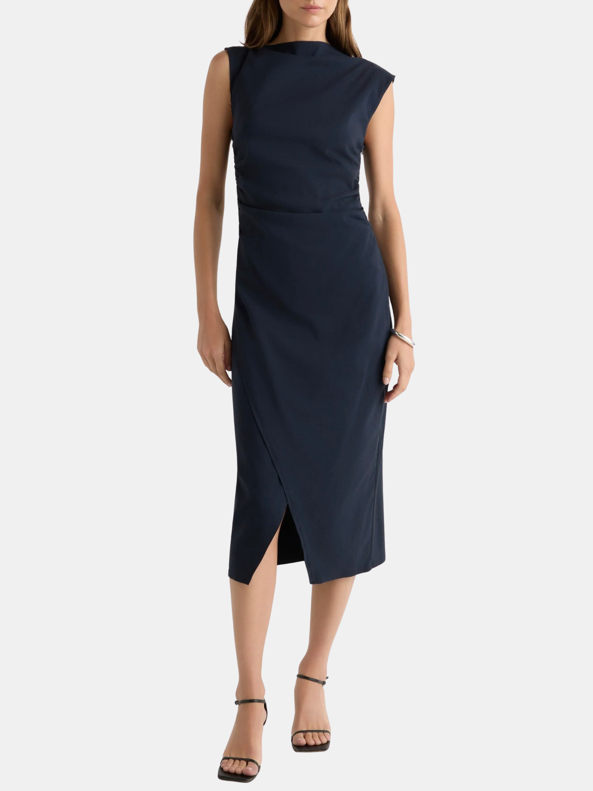 Manon Asymmetric-neck Ruched Dress