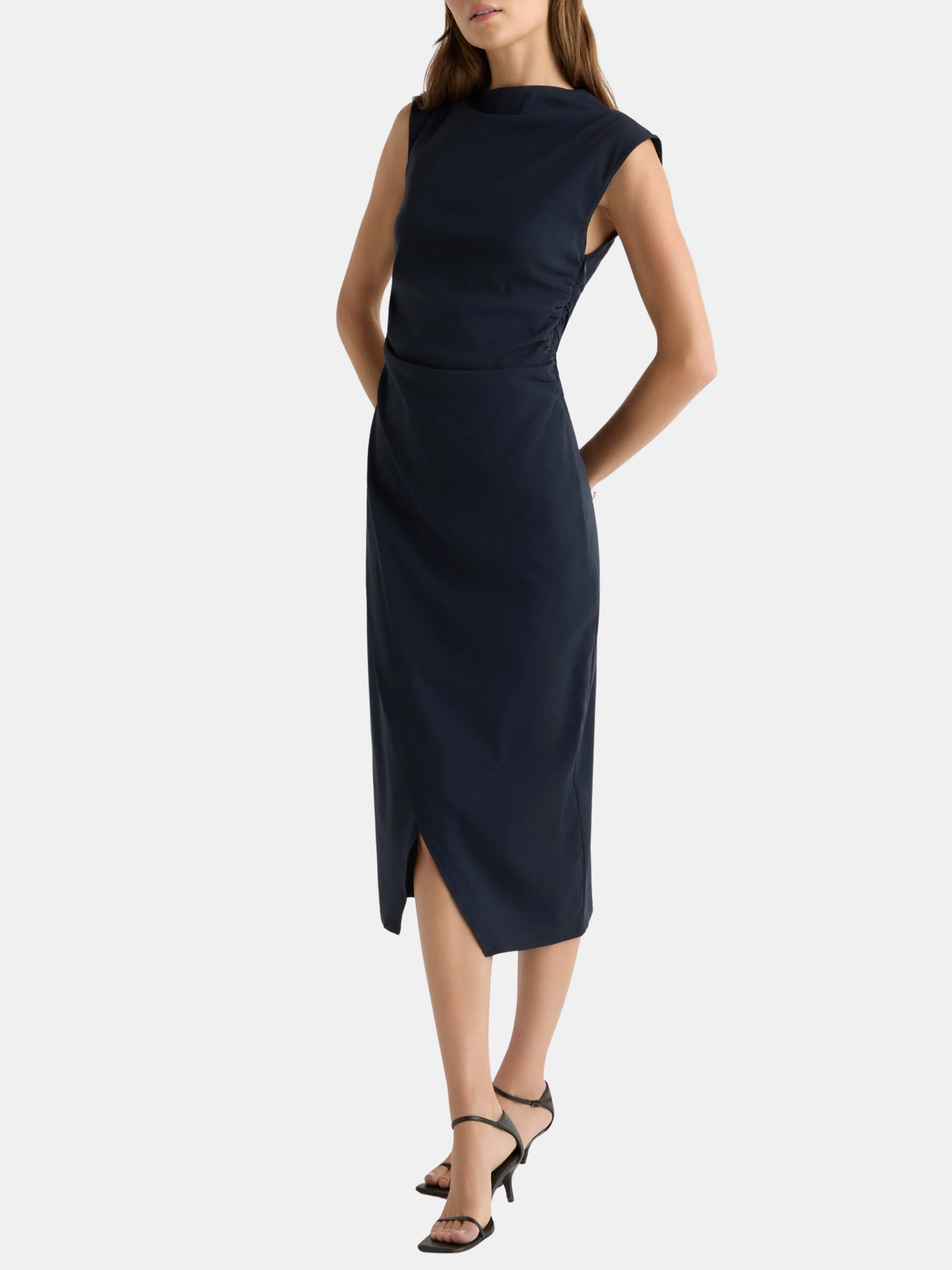 Manon Asymmetric-neck Ruched Dress