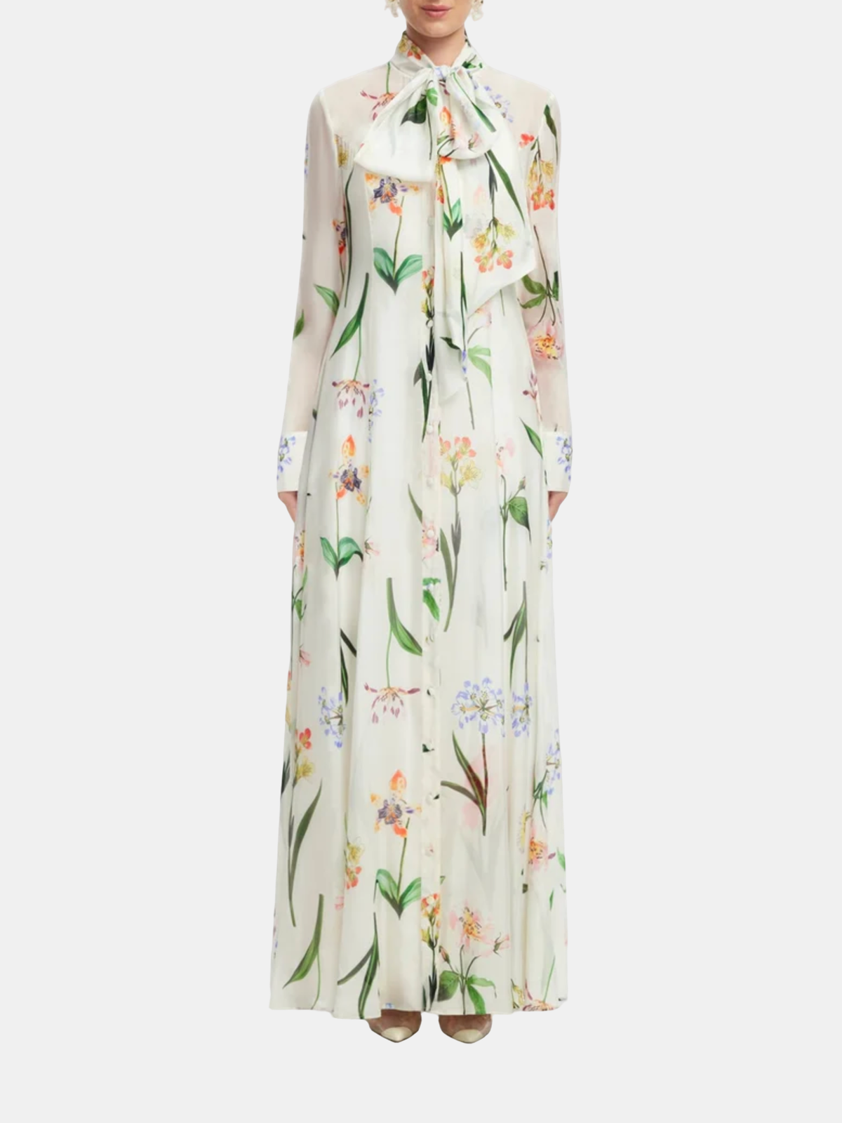 Lilith Tie Neck Maxi Dress - Morley 