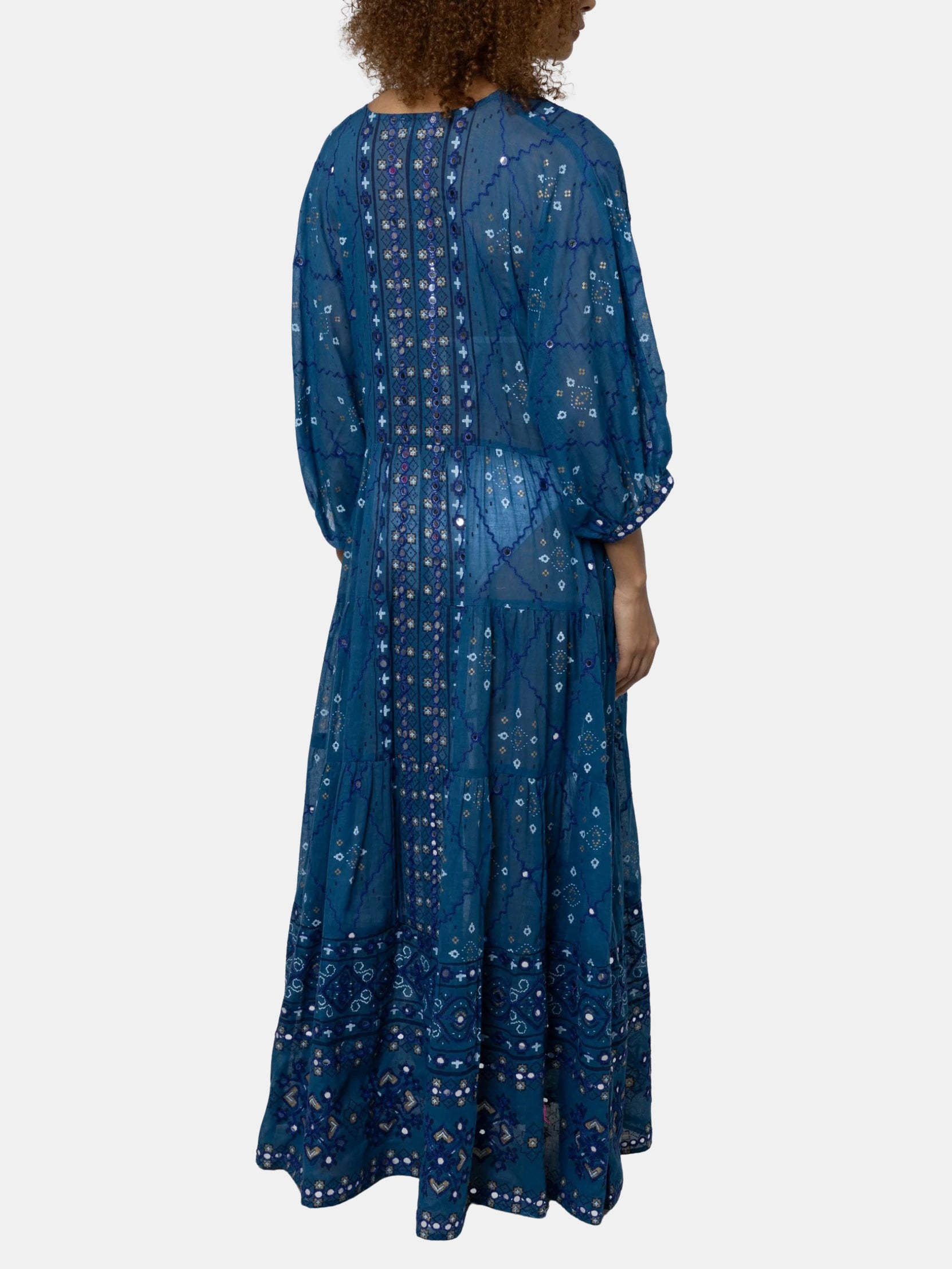 V-neck Loose Maxi Dress Mosaic