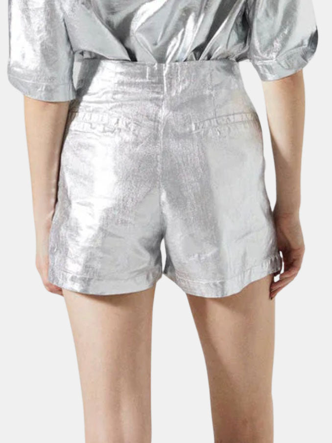 Frida Metallic Linen Shorts