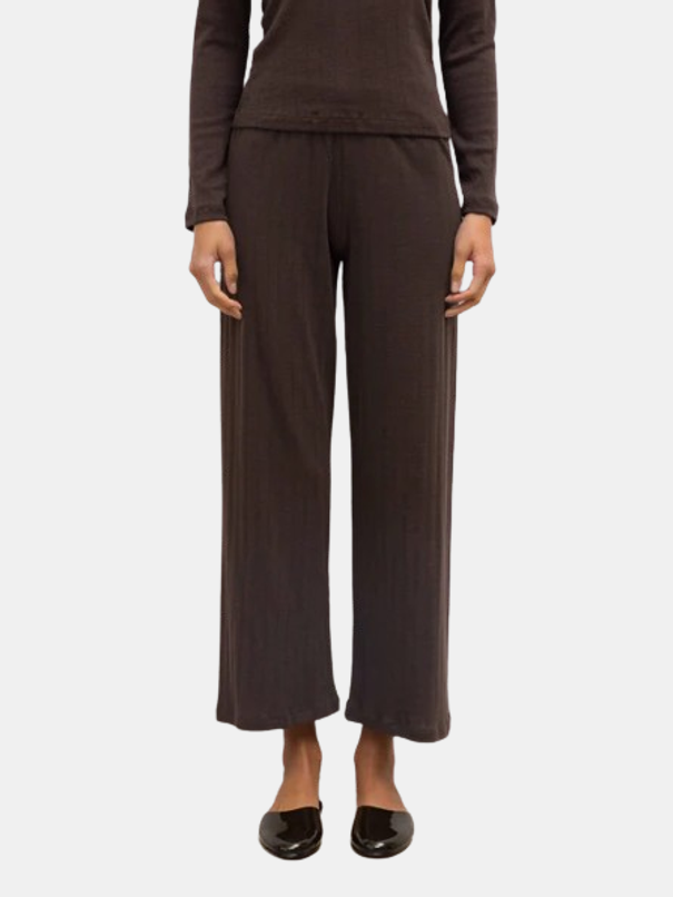Pointelle Crop Wide Leg Pant