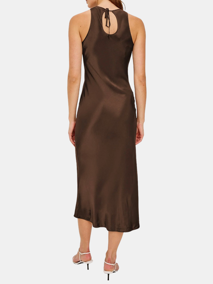 Rails | Solene Dress - Espresso | Luxury Satin | Size M