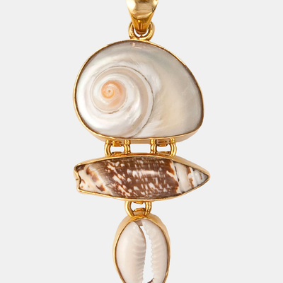 Alchemia Cinnerus, Olive & Cowry Shell Pendant