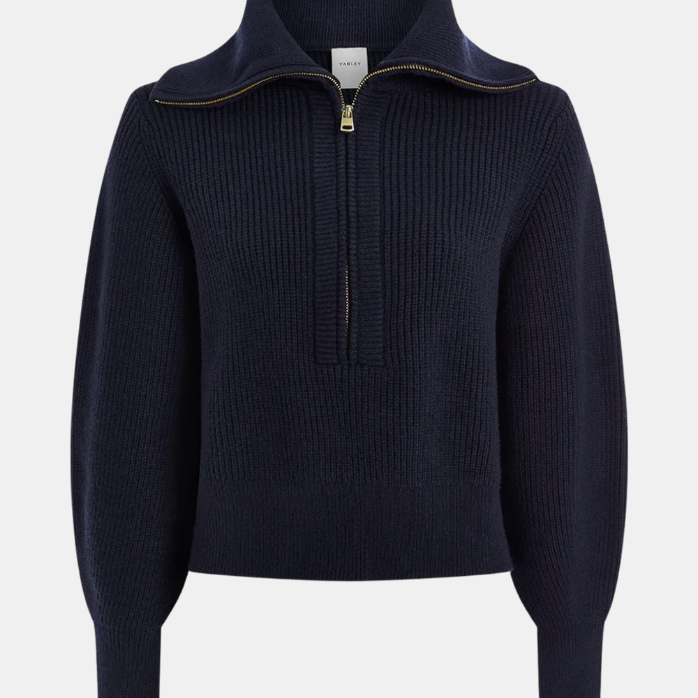 Maura Half Zip Rib Knit