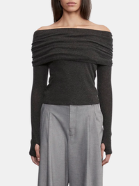Cashmere Long Sleeve Off The Shoulder Top
