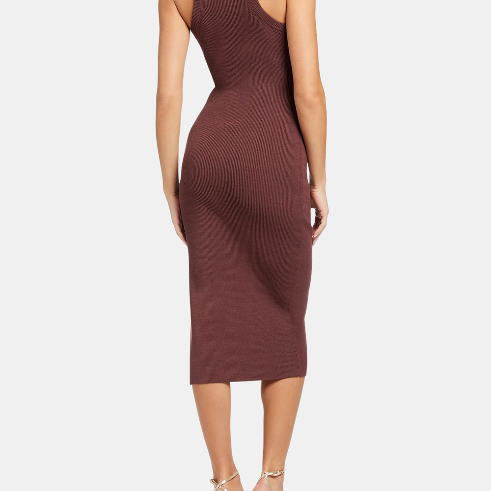 Piper Sleeveless Tie-Front Midi Dress Deep Spice / Xs Piper Sleeveless Tie-Front Midi Dress Deep Spice / Xs