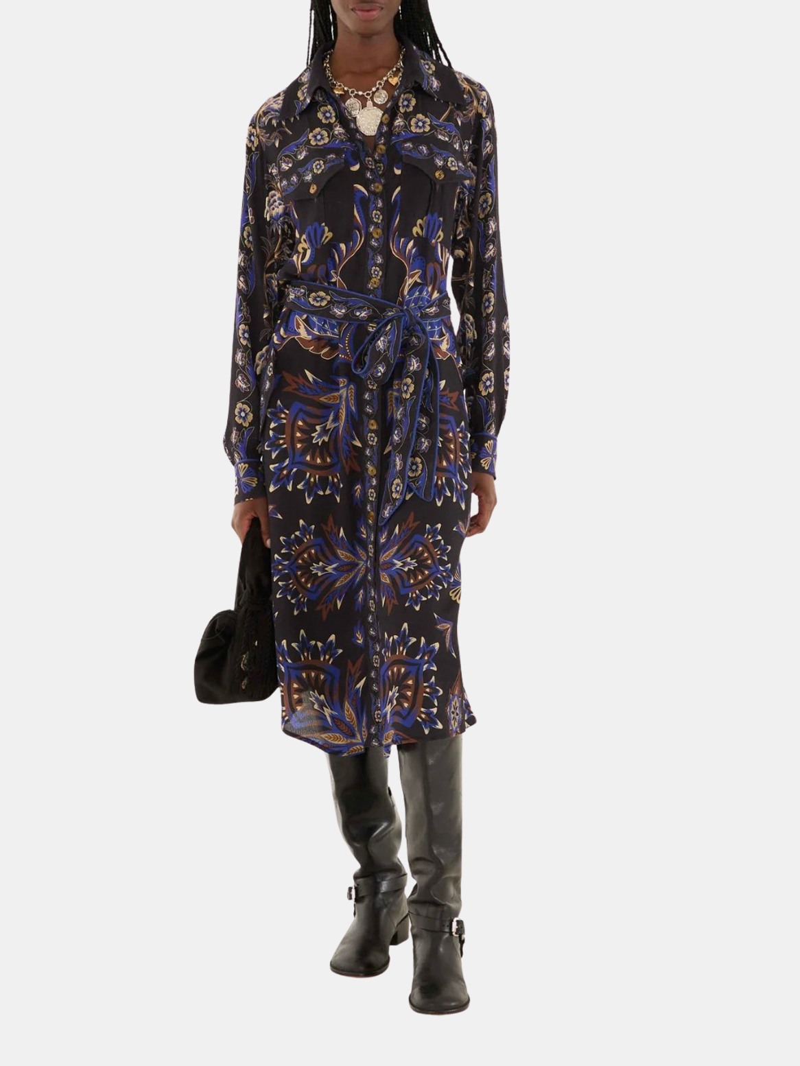 Arabesque Mix Scarves Midi Dress