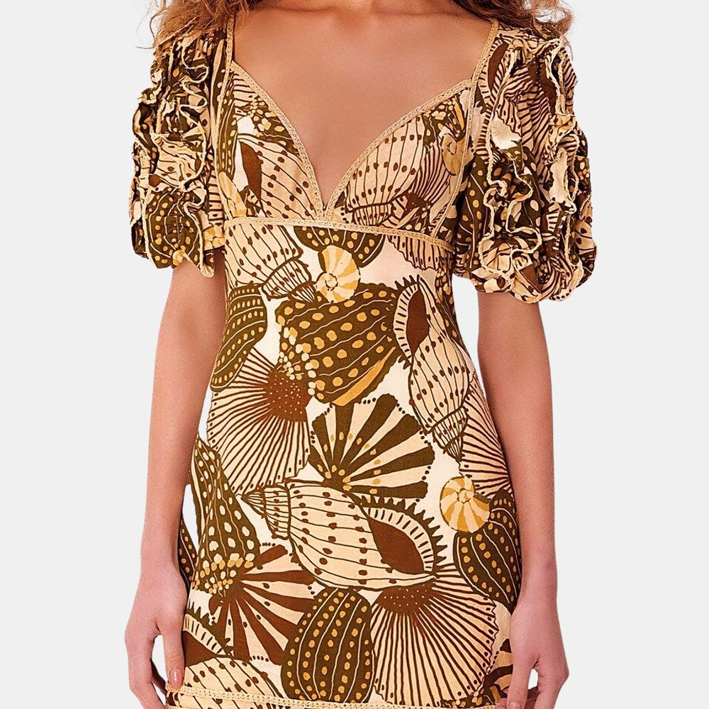 Shell Mix Sand Mini Dress