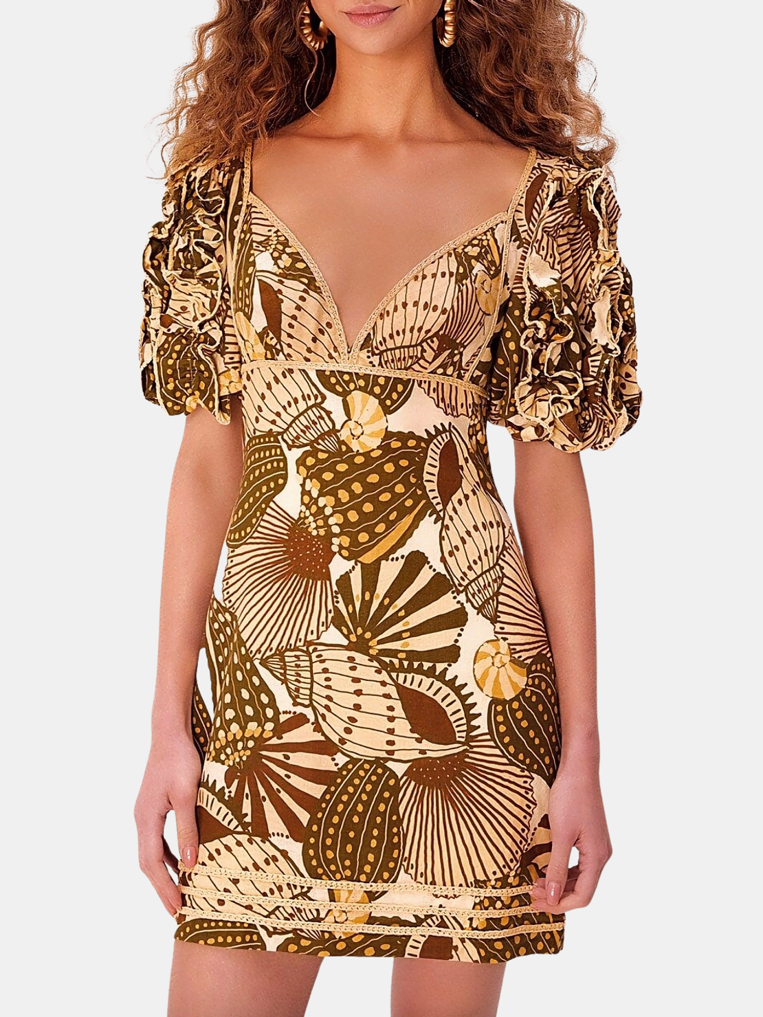 Shell Mix Sand Mini Dress