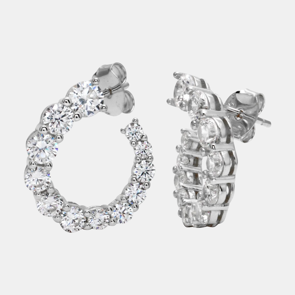 Open Swirl Diamond Hoop