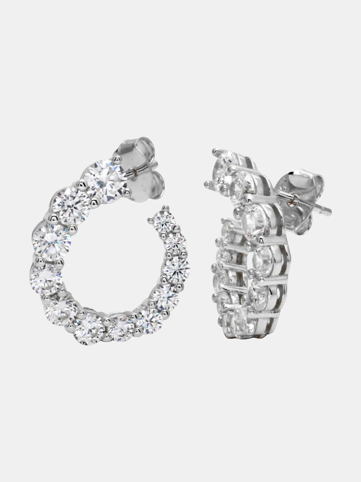 Open Swirl Diamond Hoop