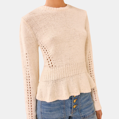 Aurelie Long Sleeve Peplum Pullover