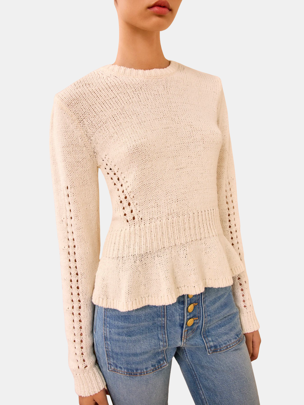 Aurelie Long Sleeve Peplum Pullover