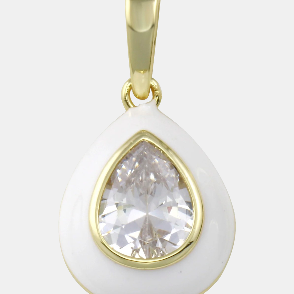 Enamel Diamond Drop Charm