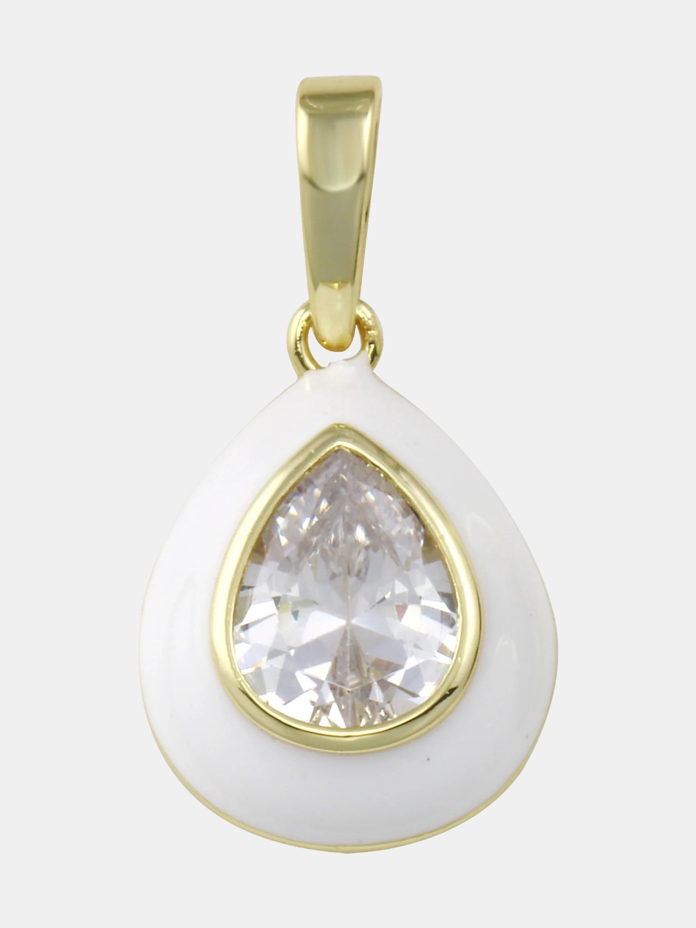 Enamel Diamond Drop Charm