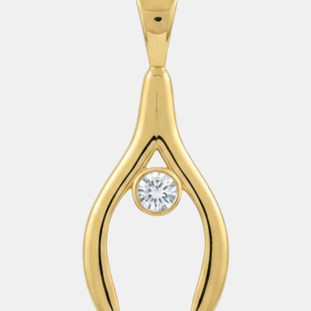 Golden Wishbone Charm