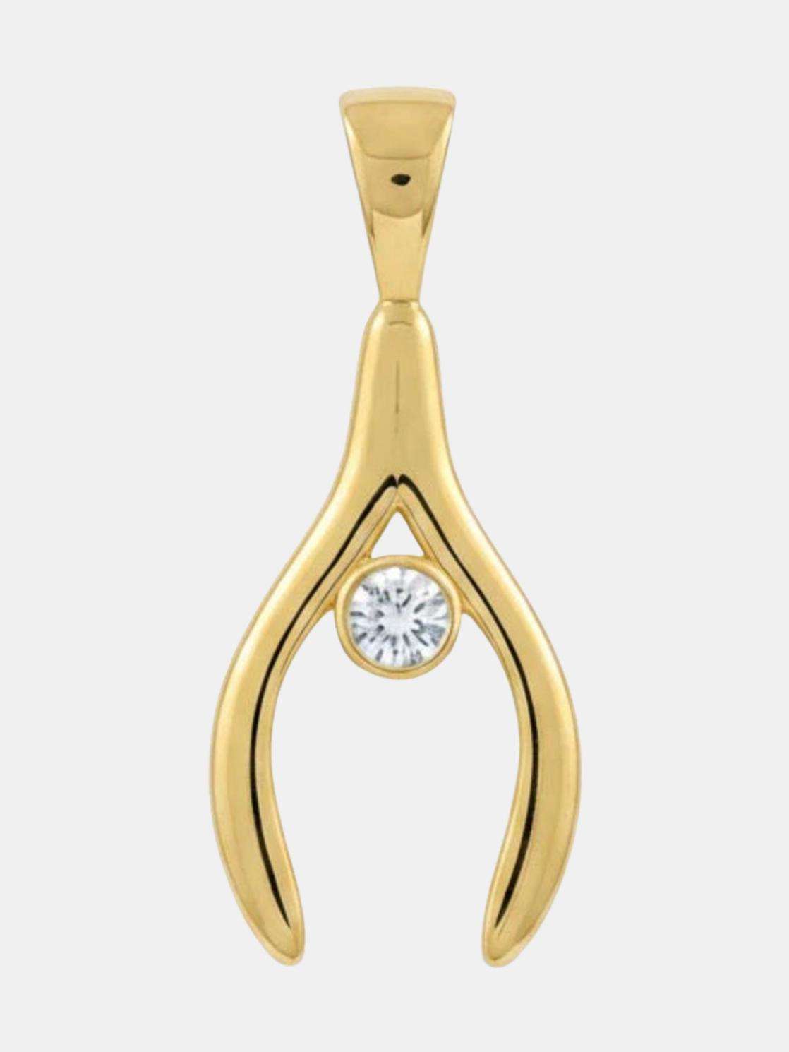 Golden Wishbone Charm