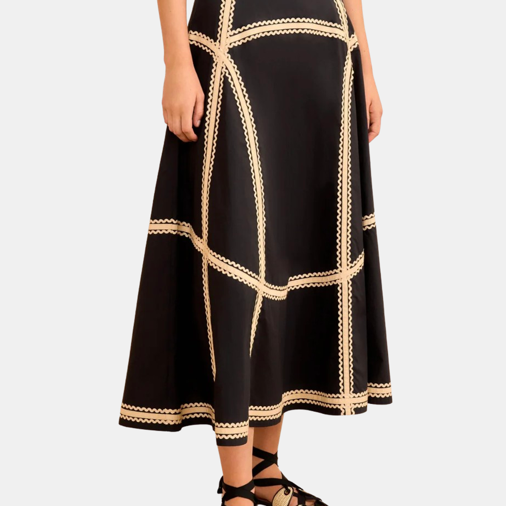 Norah A-line Cotton Midi Skirt