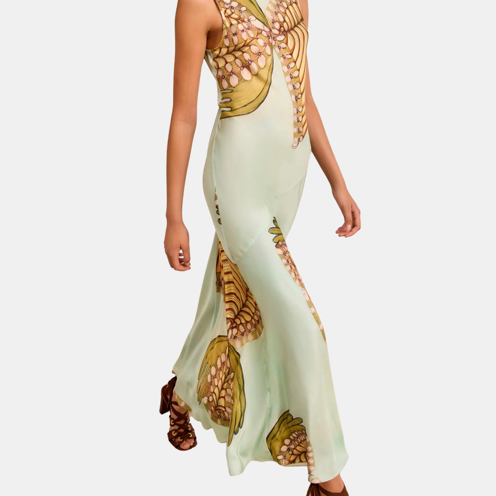 Gaea Sleeveless Silk Dress