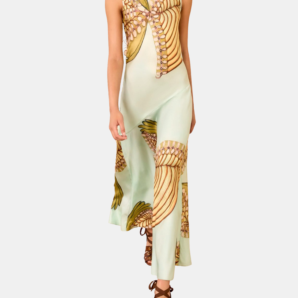 Gaea Sleeveless Silk Dress