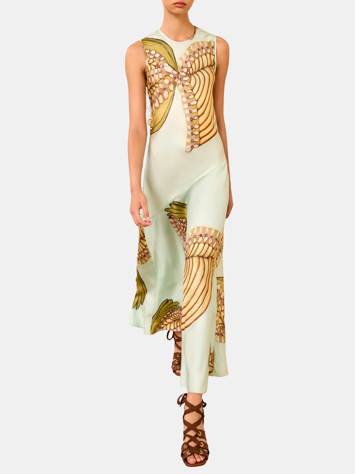 Gaea Sleeveless Silk Dress