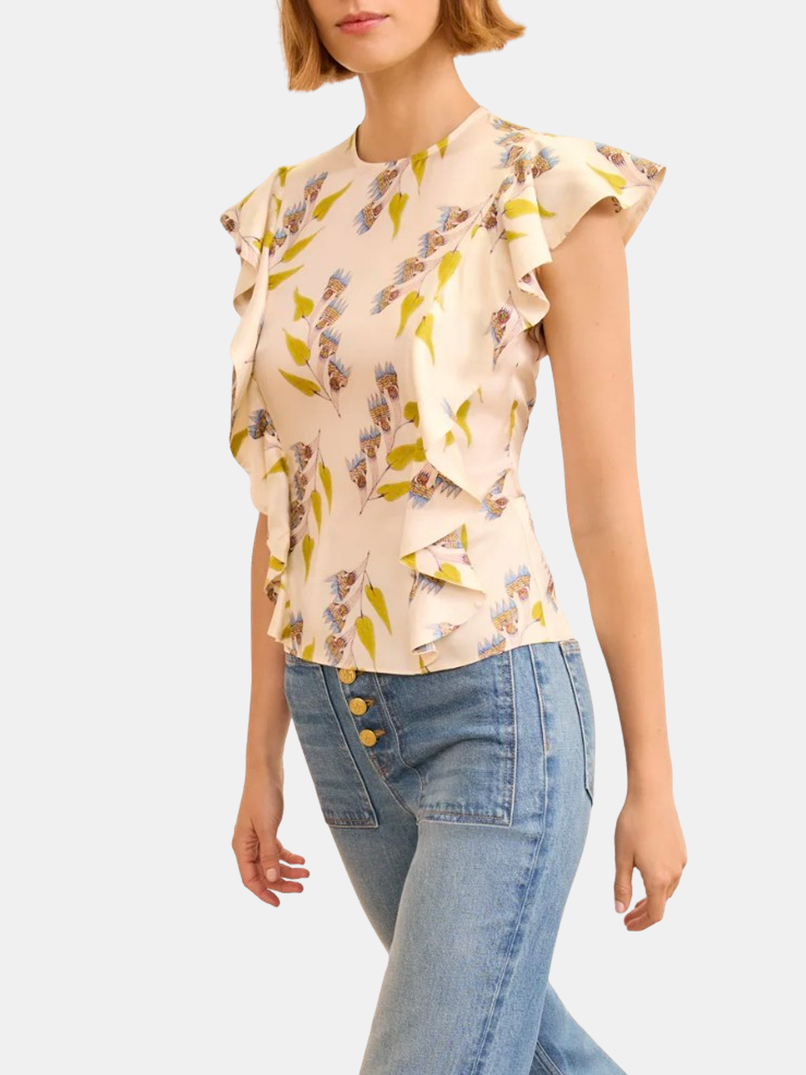 Botanical Silk Flutter Sleeve