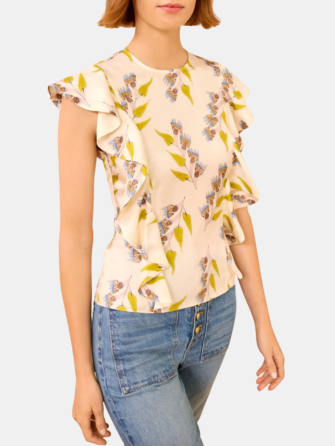 Botanical Silk Flutter Sleeve