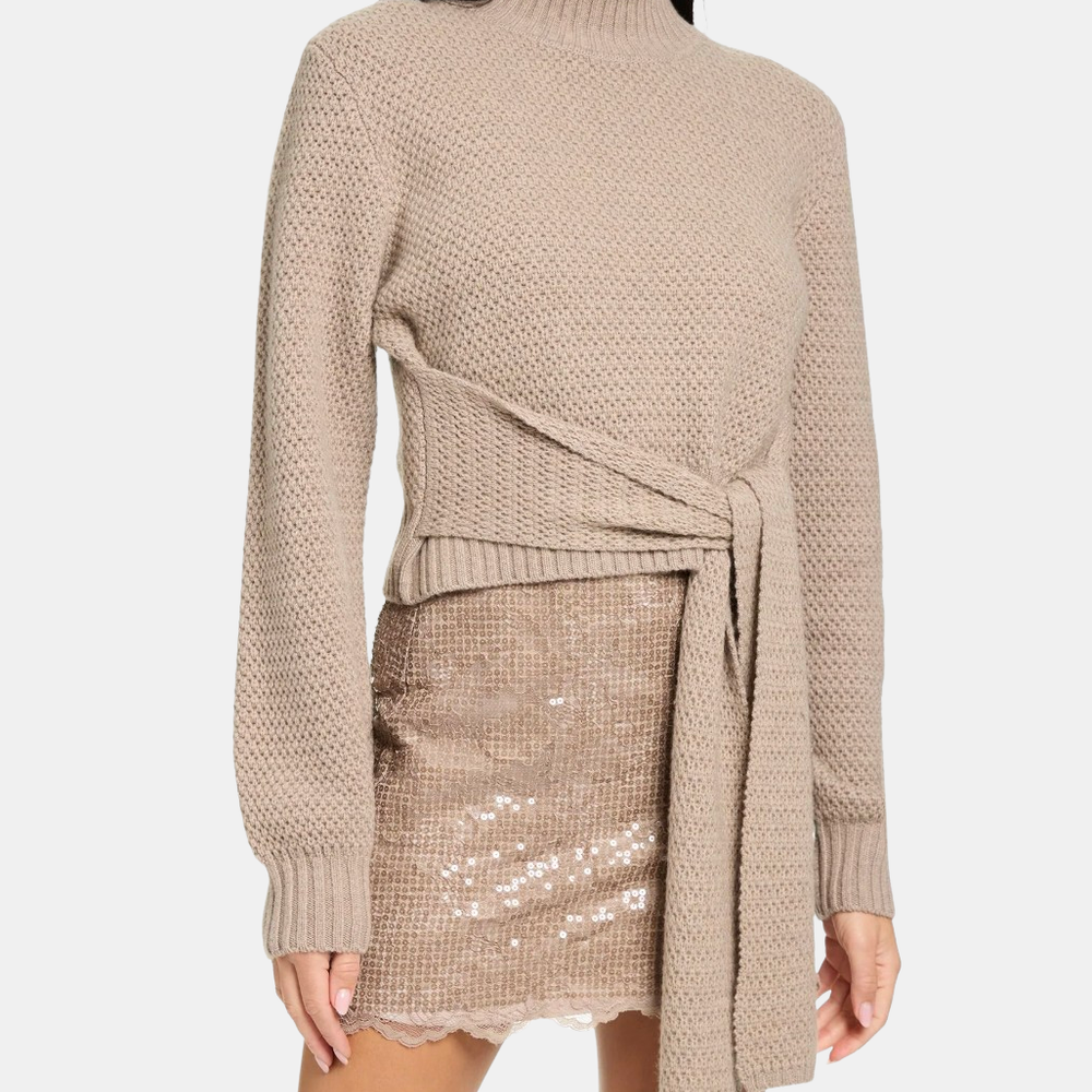 Aspen Long Sleeve Tie Front Pullover