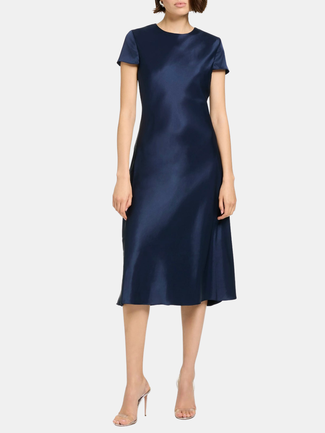 Luciana Short Sleeve Bias Silk Dress