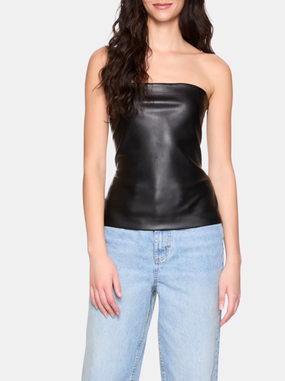 Faux Leather Tube Top