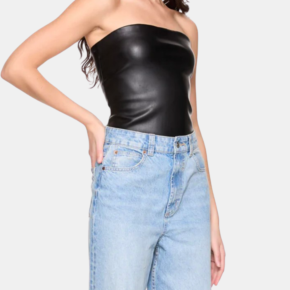 Faux Leather Tube Top