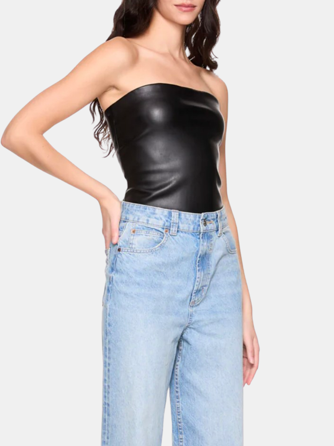 Faux Leather Tube Top
