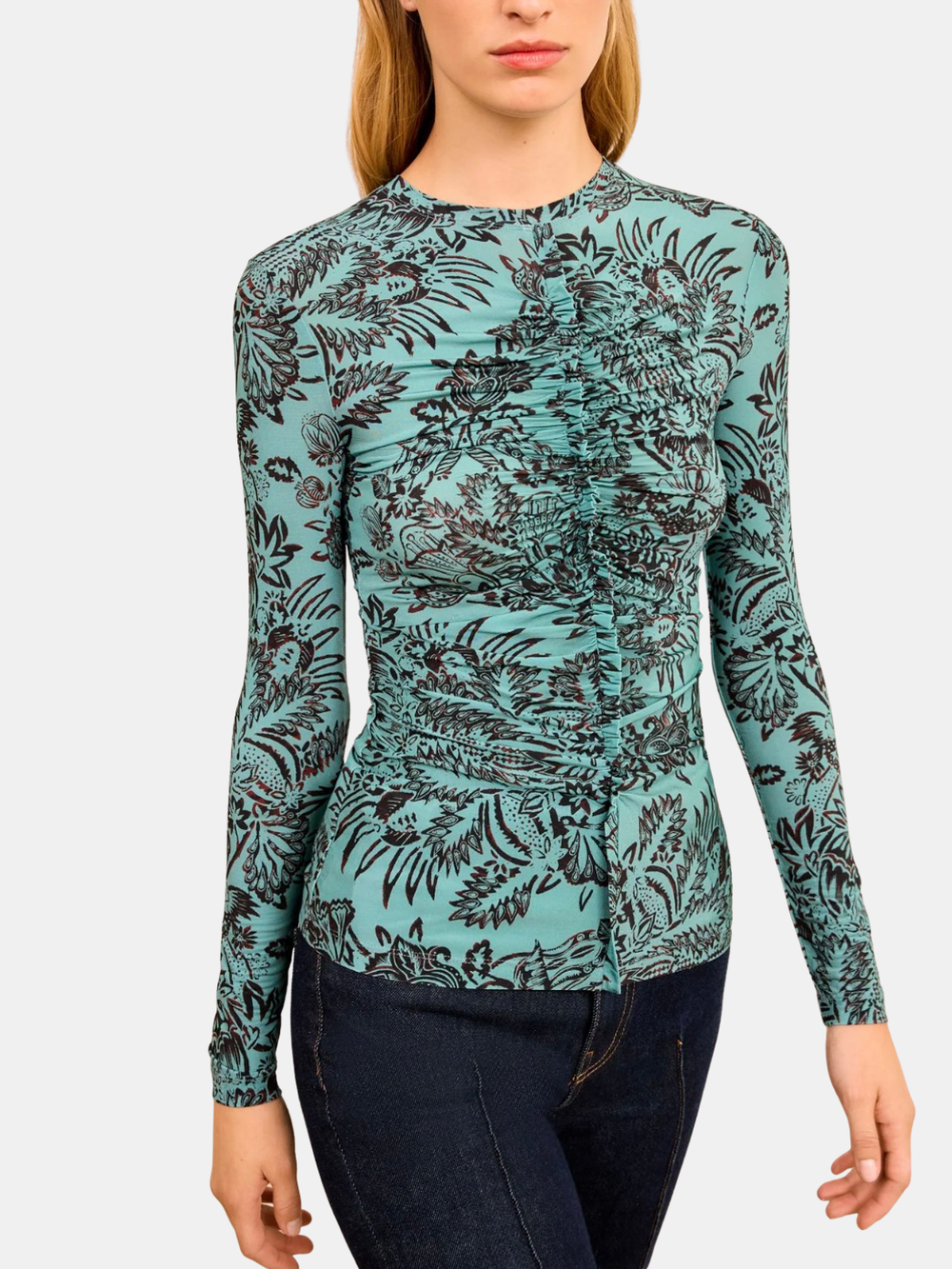 Asha Ruched Tricot Top