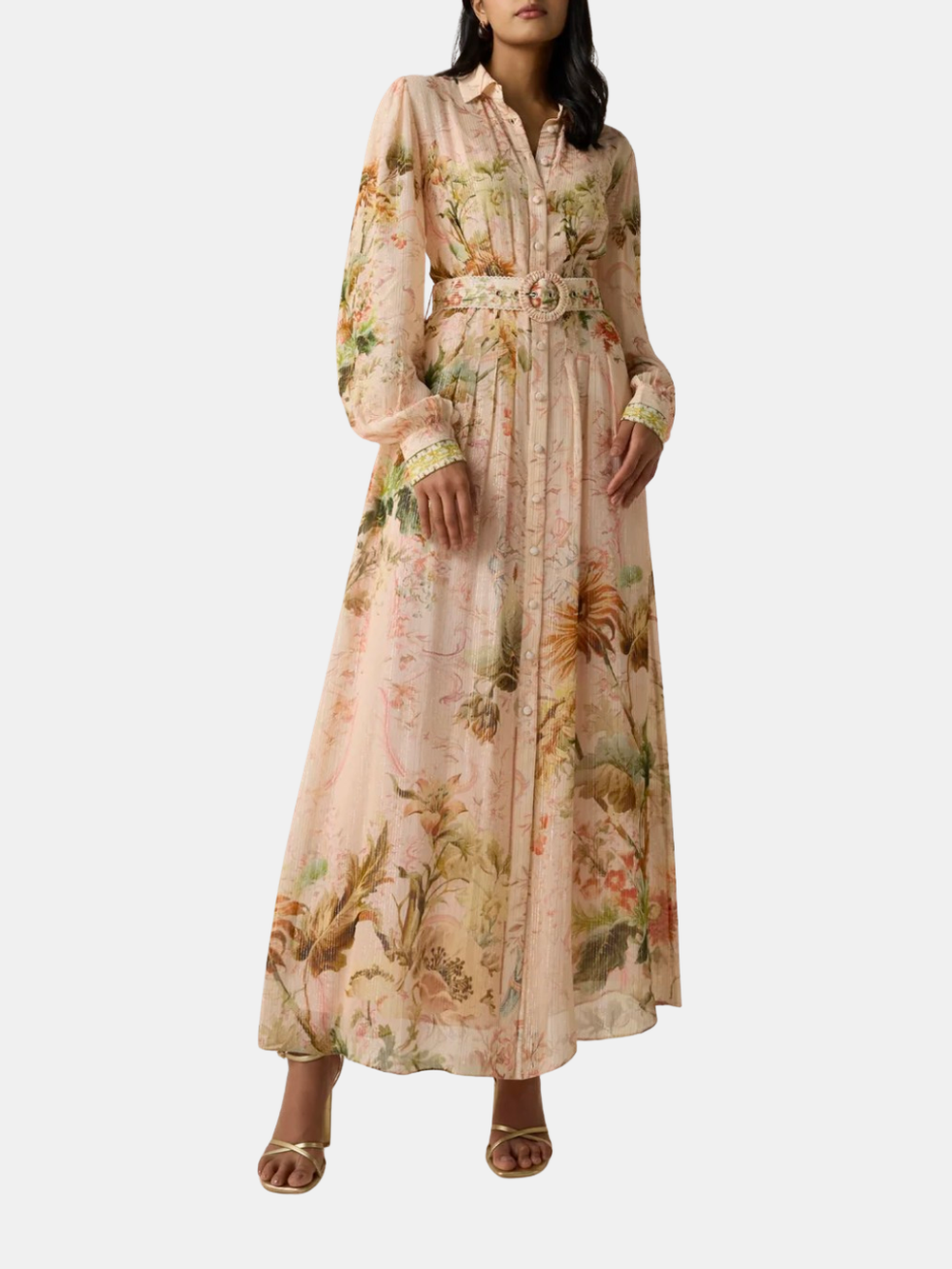 Shirt Dress With Buckle Belt