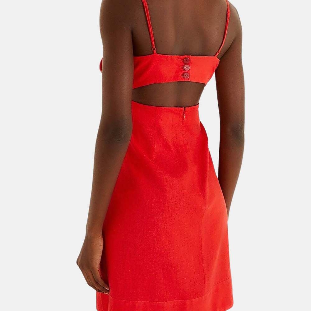 Red Flower Mini Dress