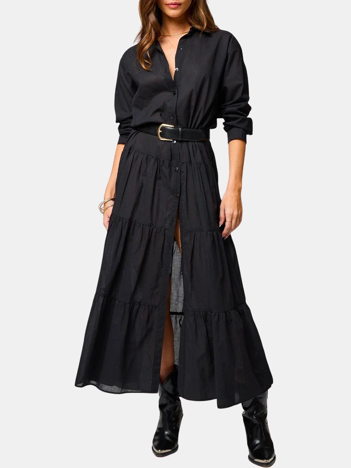 The Tiered Shirt Maxi Dress