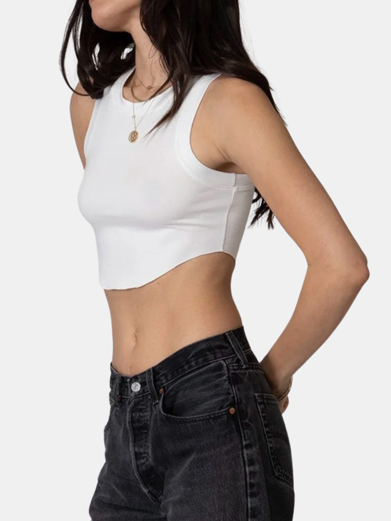 The Smooth Crop High Neck Tank