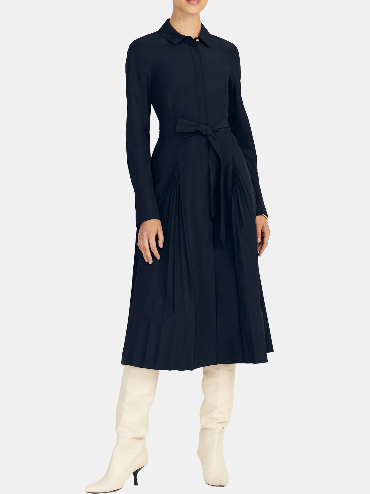 Annette Pleated Shirt Dress