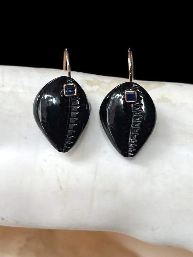 Tiny Cowry Sapphire Earrings - Morley 